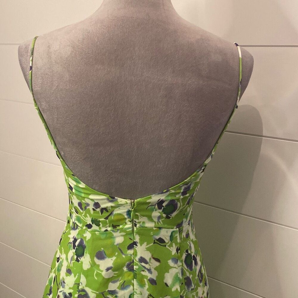 Green Floral Maxi Dress with Cutout Detail - Picture 8 of 14
